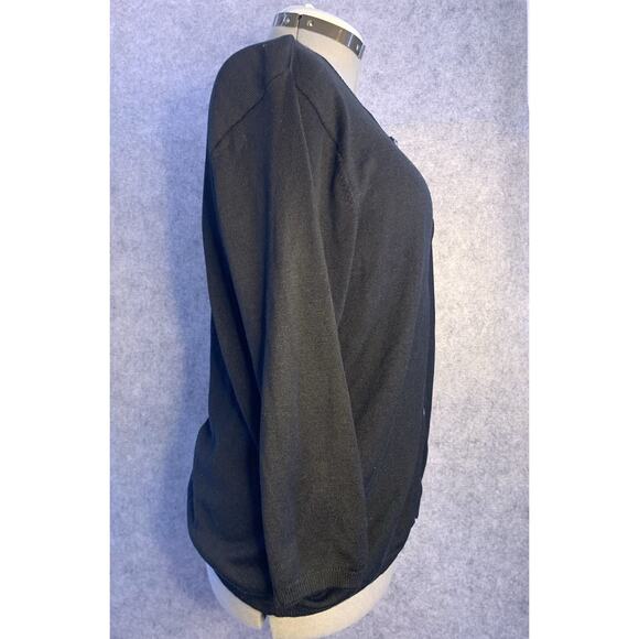 Talbots Women’s Black Silk Blend Cardigan, Size L, Classic Long Sleeves - Picture 2 of 11